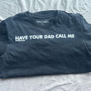 Black Graphic Tee with White Text